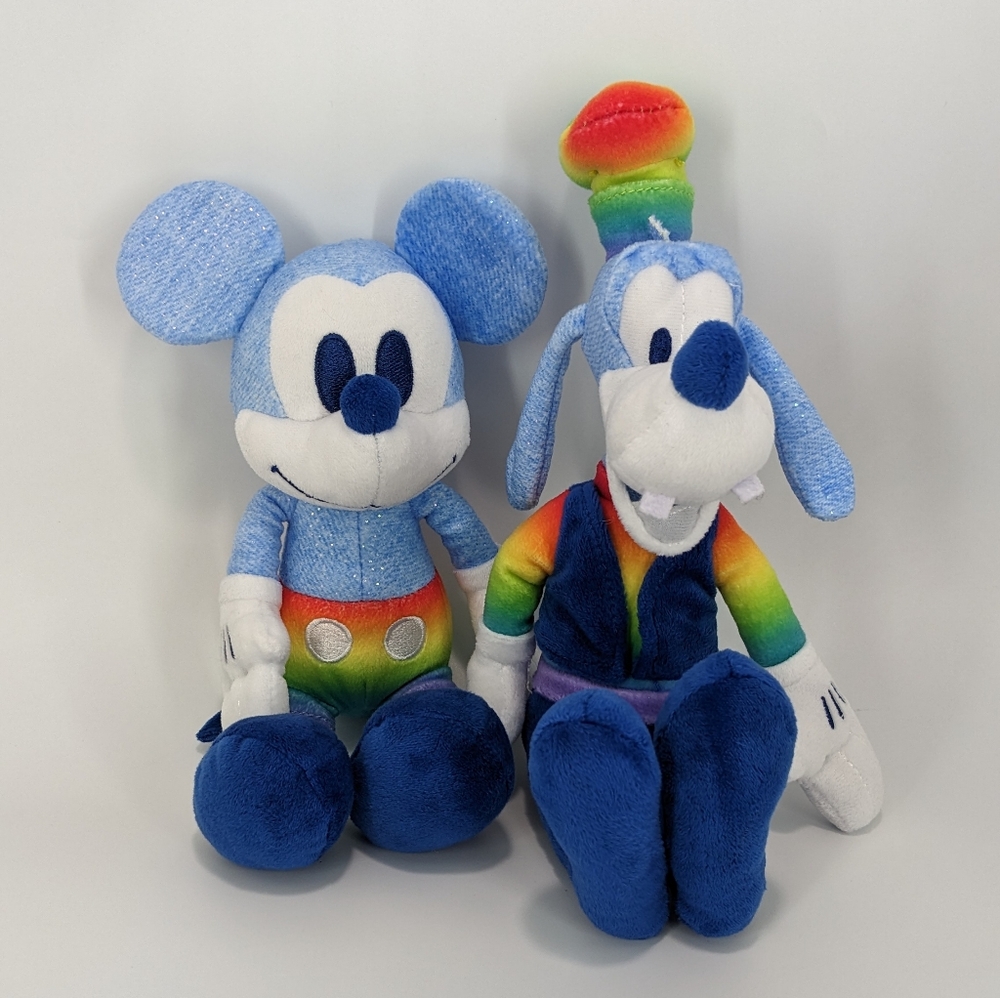 Disney Rainbow Collection Mickey and Goofy Plushies